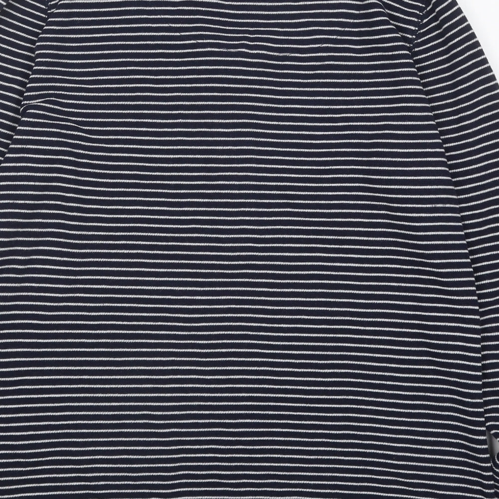 Papaya Womens Black Striped Polyester Basic Button-Up Size 16 Round Neck