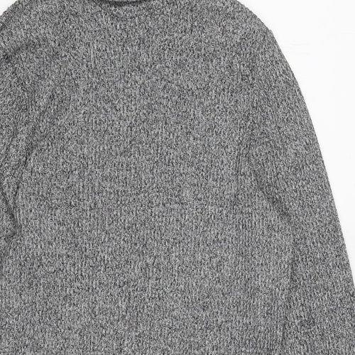 George Womens Grey 100% Cotton Skater Dress Size 10 Roll Neck Pullover