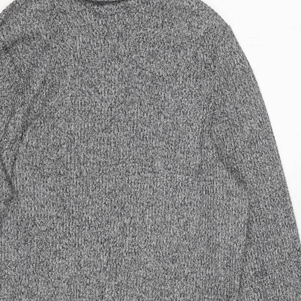 George Womens Grey 100% Cotton Skater Dress Size 10 Roll Neck Pullover