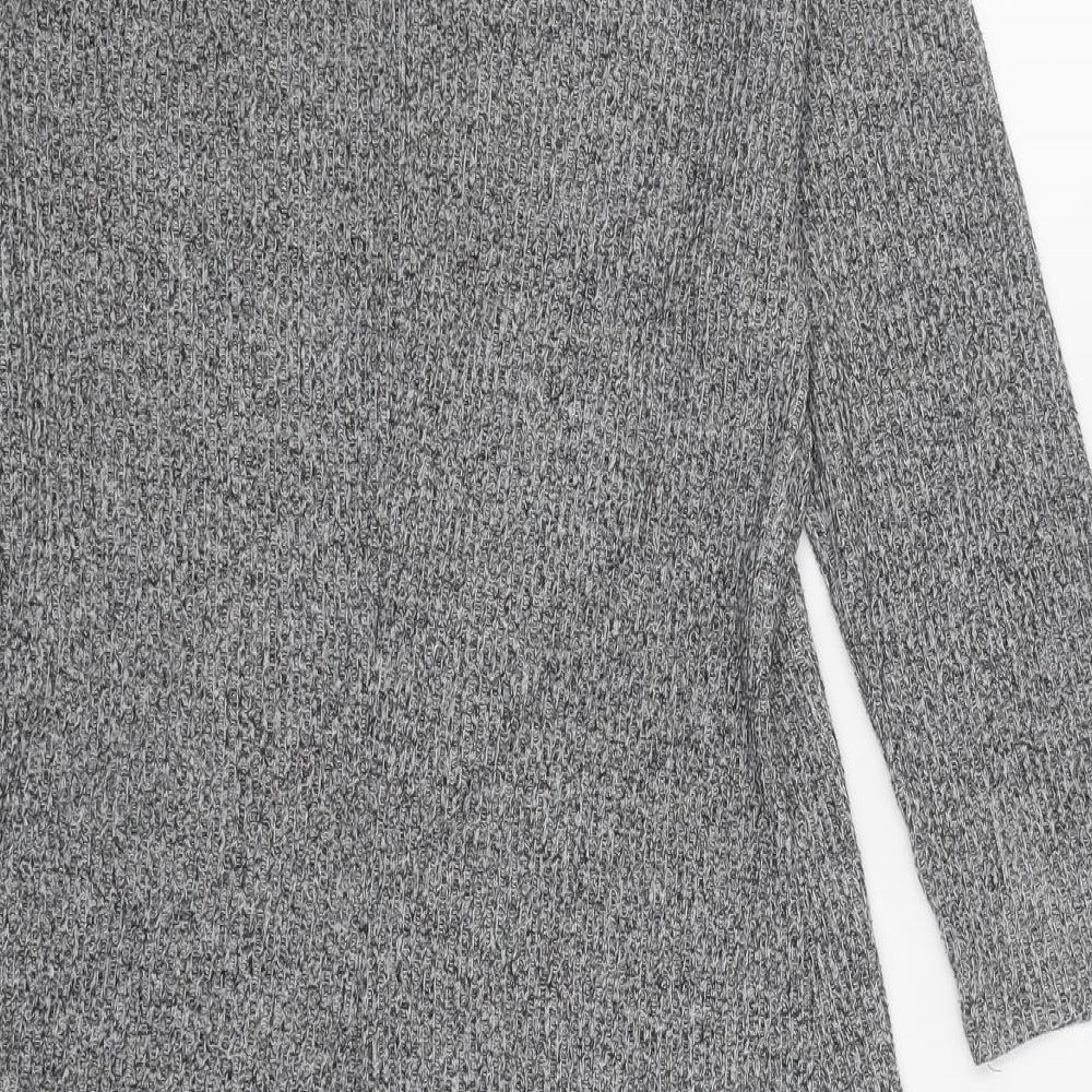 George Womens Grey 100% Cotton Skater Dress Size 10 Roll Neck Pullover