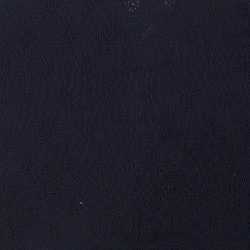 Marks and Spencer Womens Blue V-Neck 100% Cotton Cardigan Jumper Size 10 - Buttons
