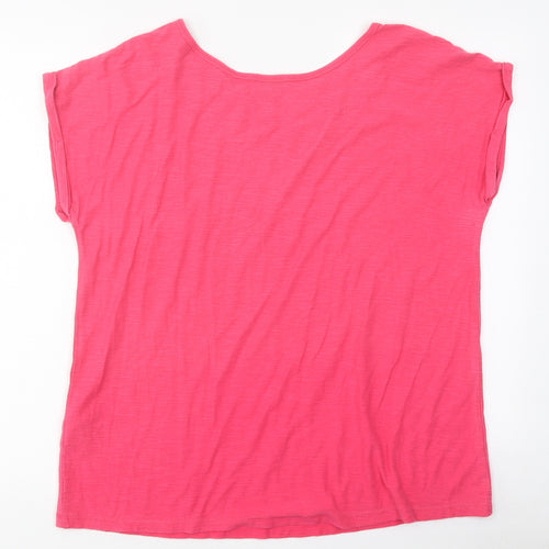 Papaya Womens Pink Polyester Basic Polo Size 12 Round Neck