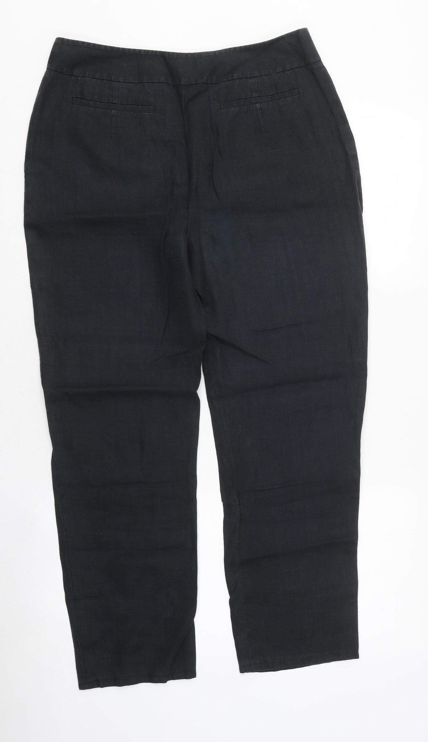 MINUET Womens Black Polyester Trousers Size 10 L34 in Regular Zip