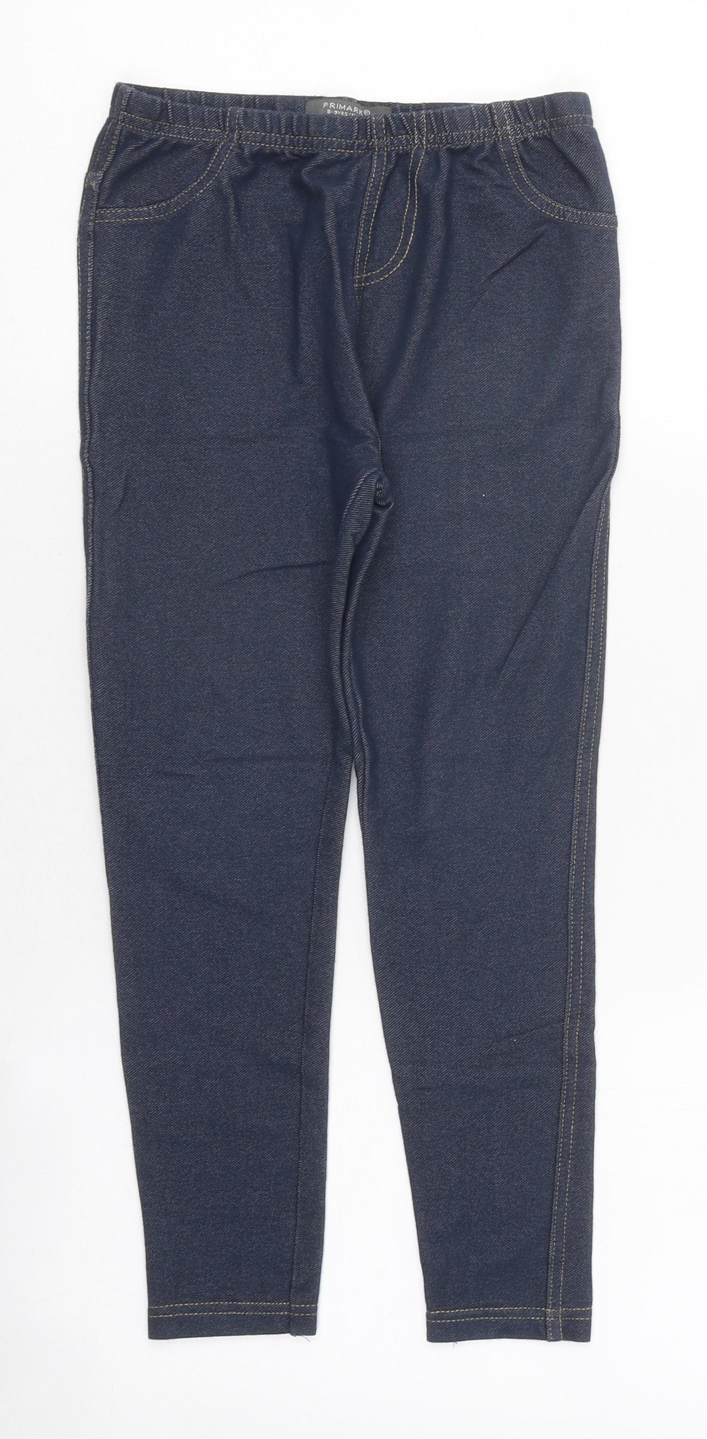 Primark Girls Blue 100% Cotton Jegging Jeans Size 8-9 Years Regular Pullover