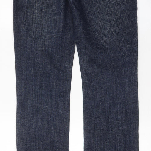 NEXT Womens Blue 100% Cotton Straight Jeans Size 10 L38 in Slim Zip
