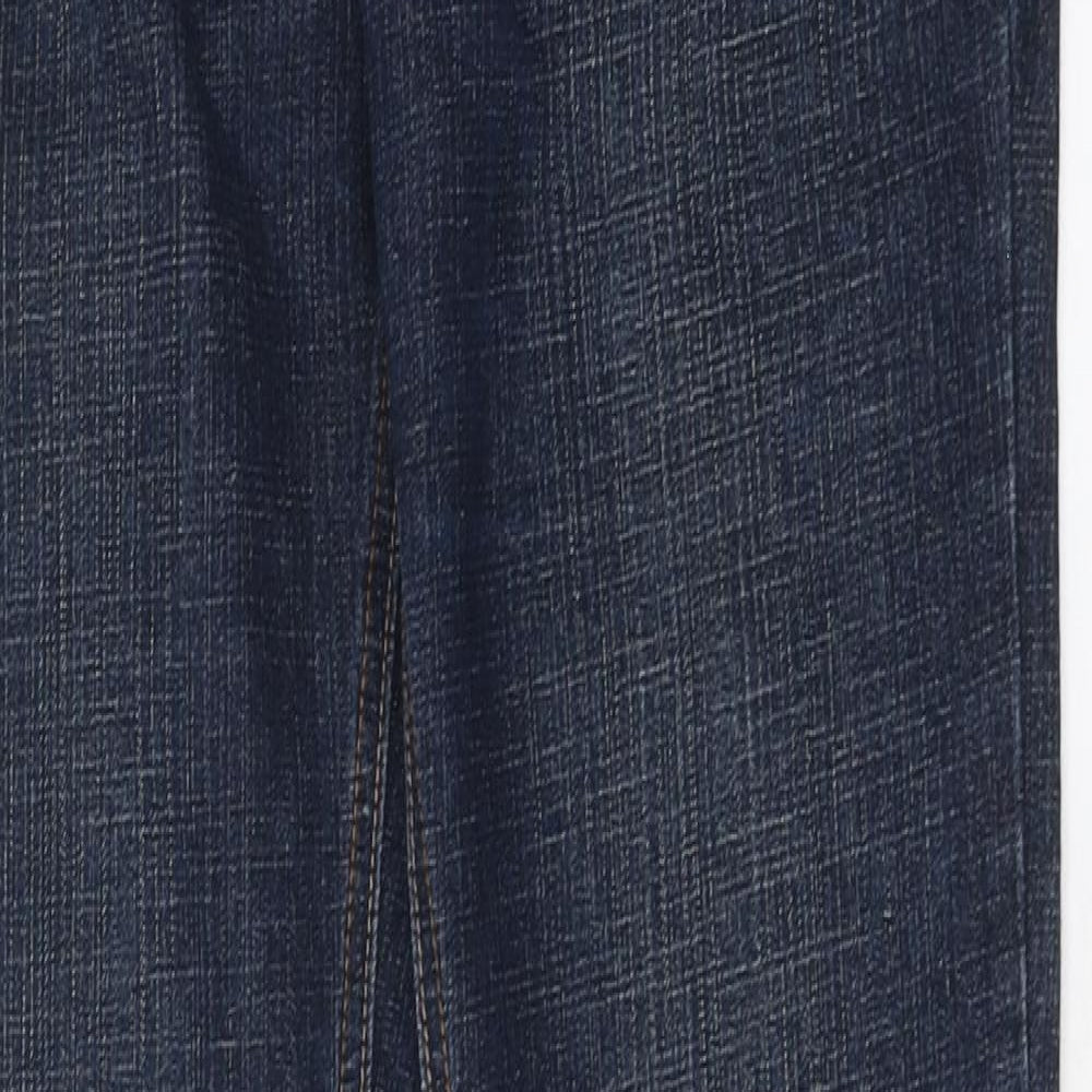 NEXT Womens Blue 100% Cotton Straight Jeans Size 10 L38 in Slim Zip