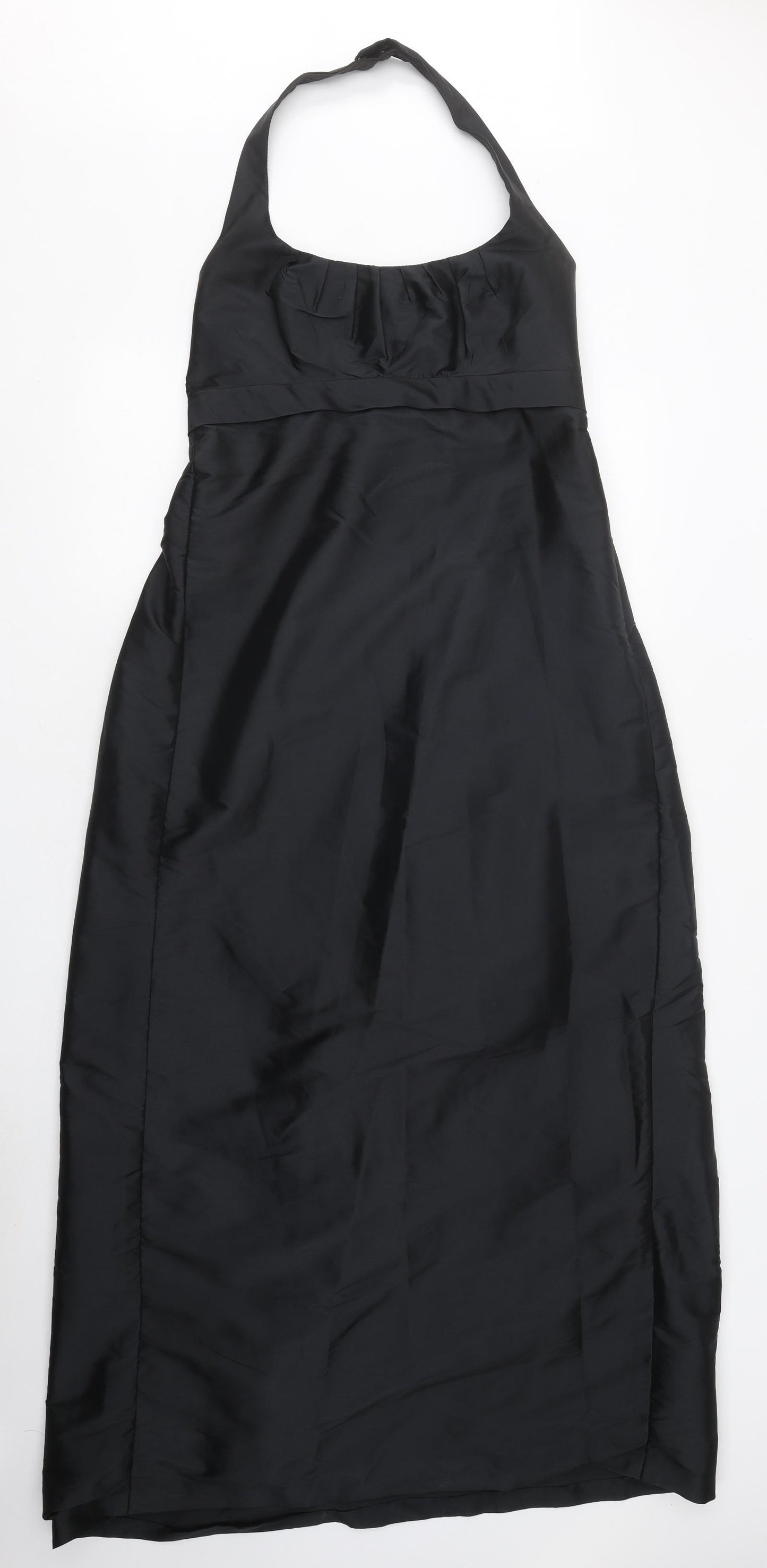 ALFRED SUNG Womens Black Polyester Maxi Size 8 Halter Zip