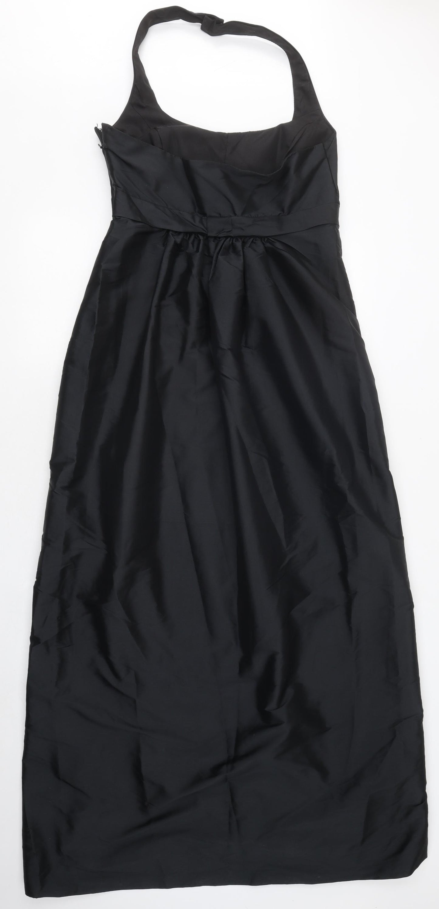 ALFRED SUNG Womens Black Polyester Maxi Size 8 Halter Zip