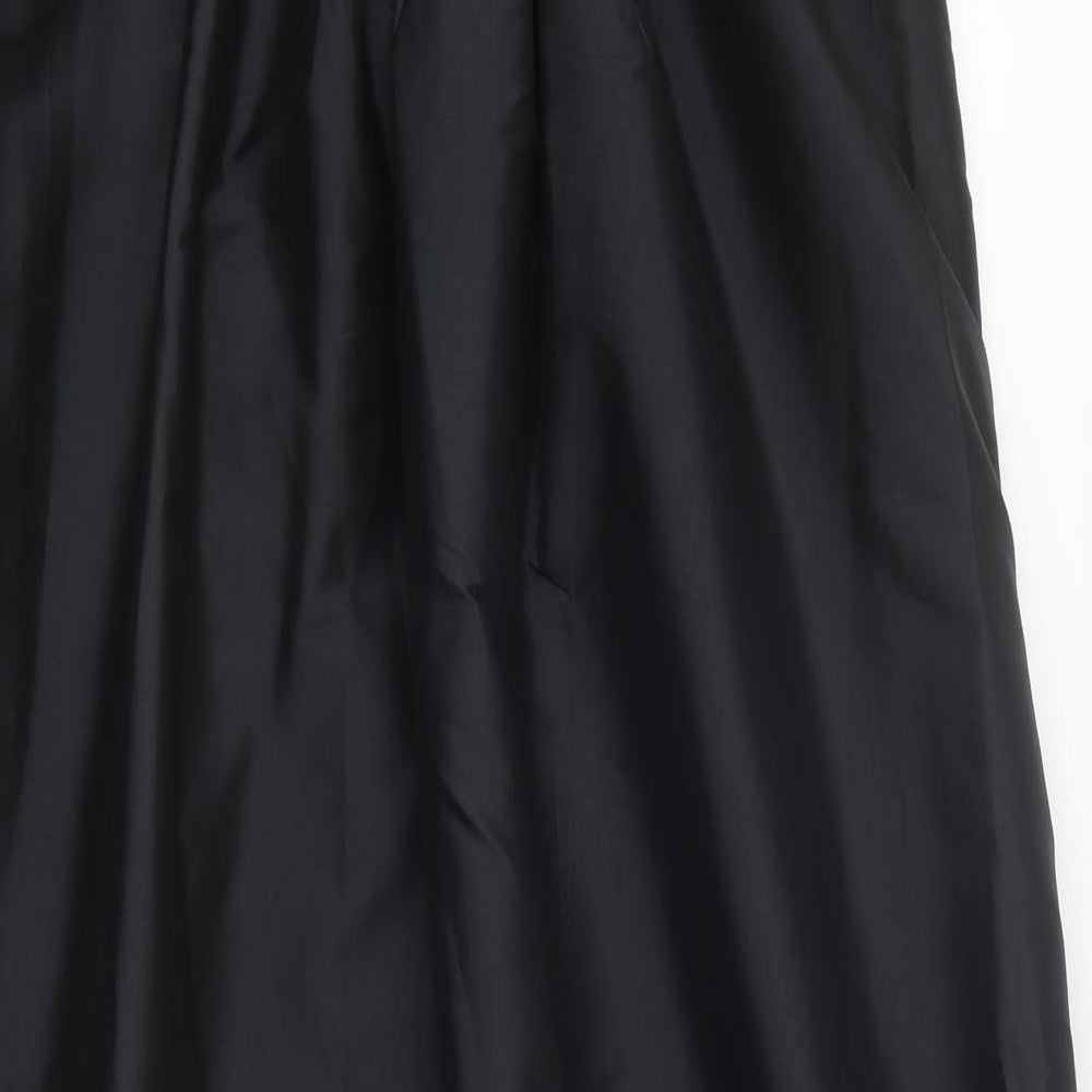 ALFRED SUNG Womens Black Polyester Maxi Size 8 Halter Zip