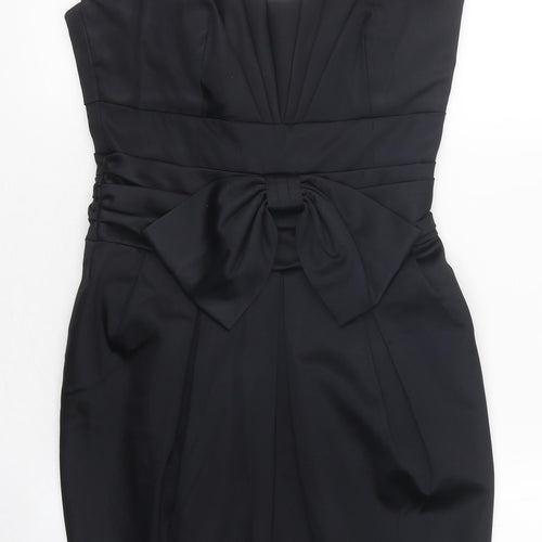 Warehouse Womens Black Acetate Mini Size 8 Sweetheart Zip - Slit