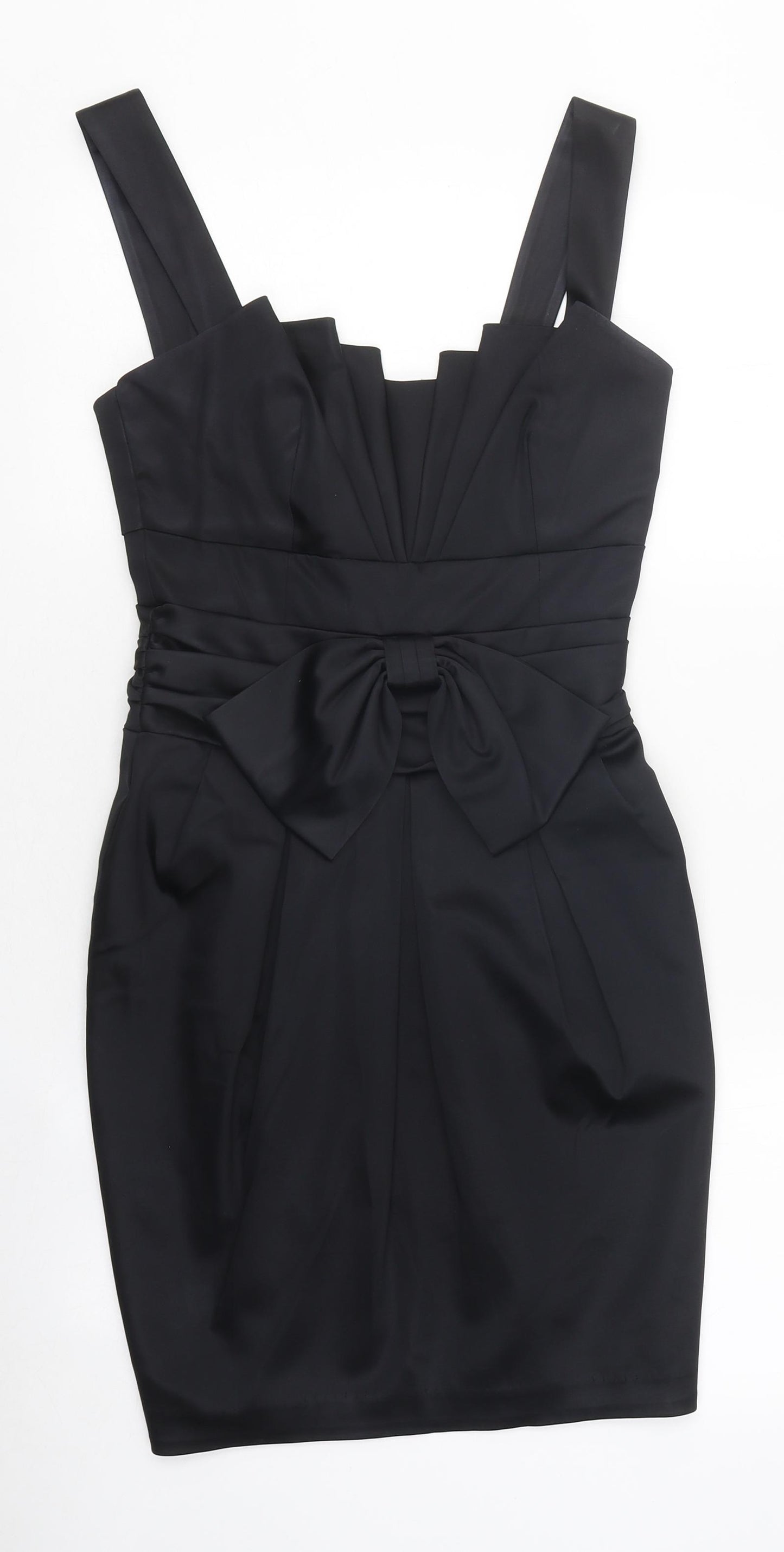 Warehouse Womens Black Acetate Mini Size 8 Sweetheart Zip - Slit