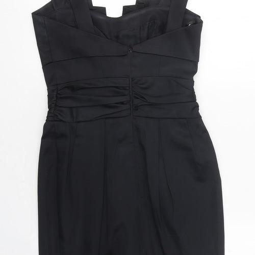 Warehouse Womens Black Acetate Mini Size 8 Sweetheart Zip - Slit