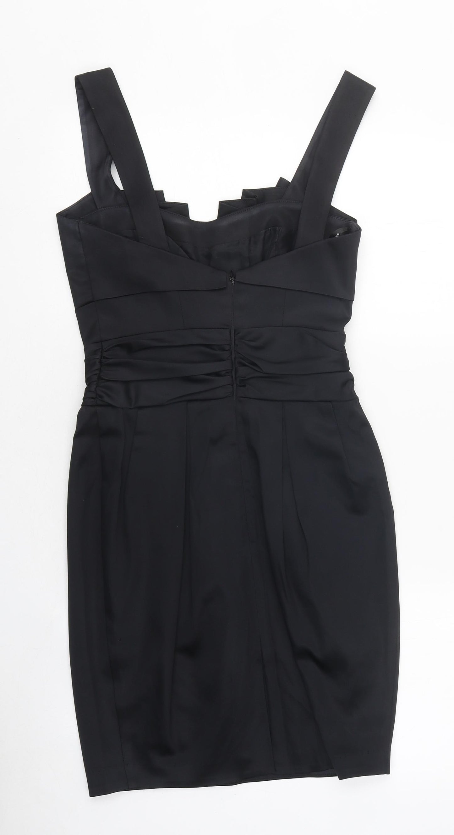Warehouse Womens Black Acetate Mini Size 8 Sweetheart Zip - Slit