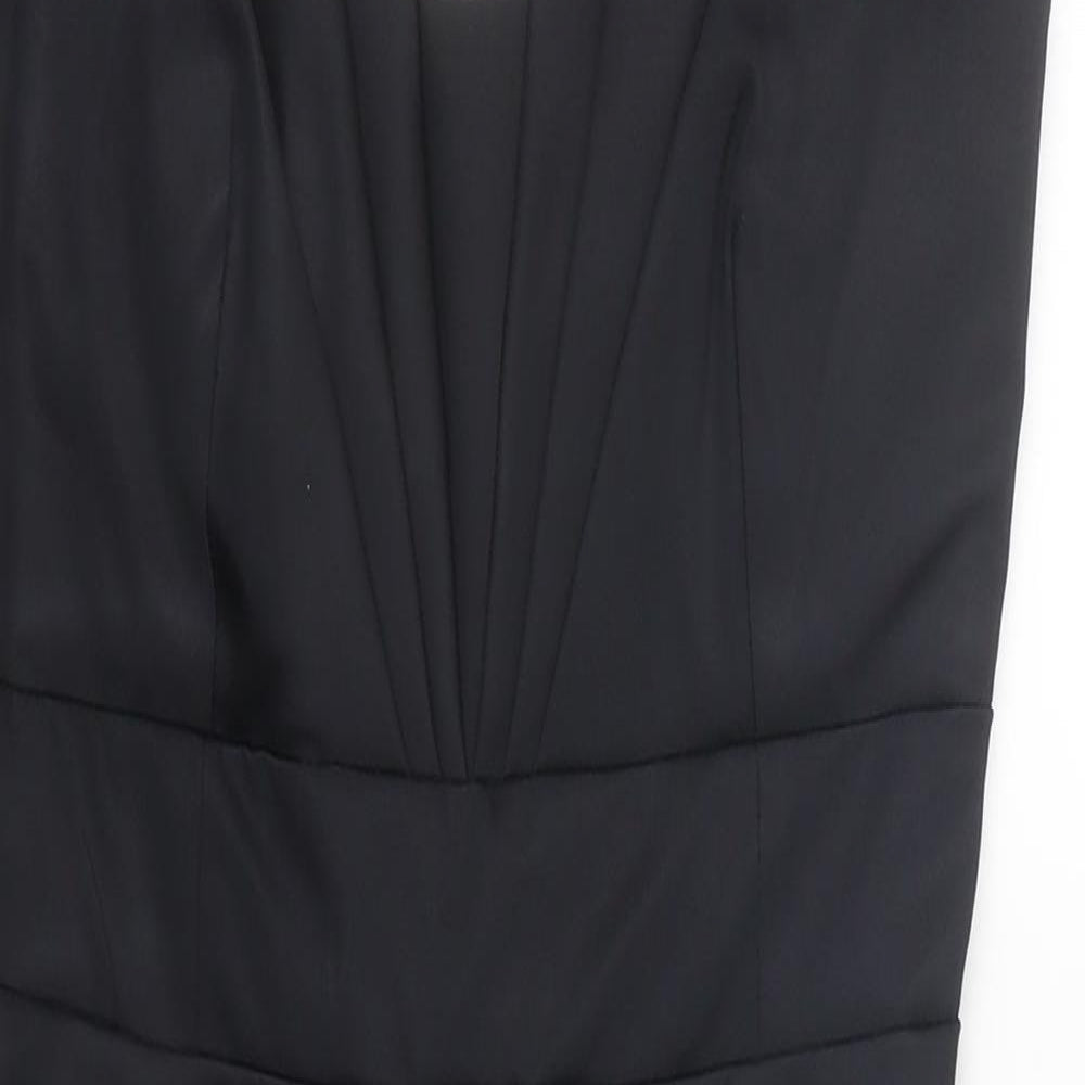 Warehouse Womens Black Acetate Mini Size 8 Sweetheart Zip - Slit