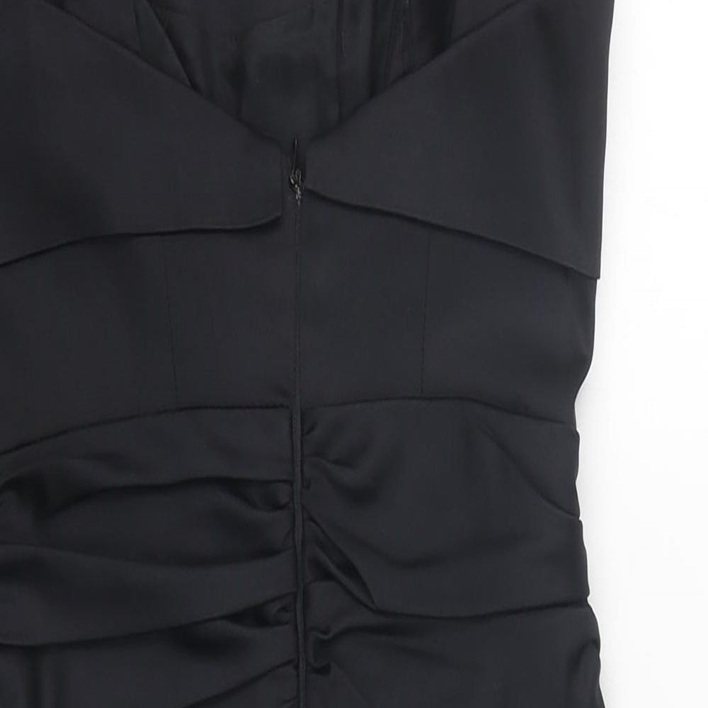 Warehouse Womens Black Acetate Mini Size 8 Sweetheart Zip - Slit