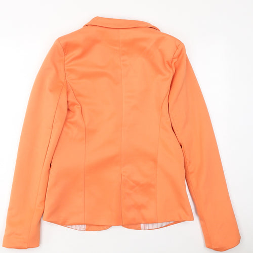 FXJCWoman Womens Orange Jacket Blazer Size 12 Button