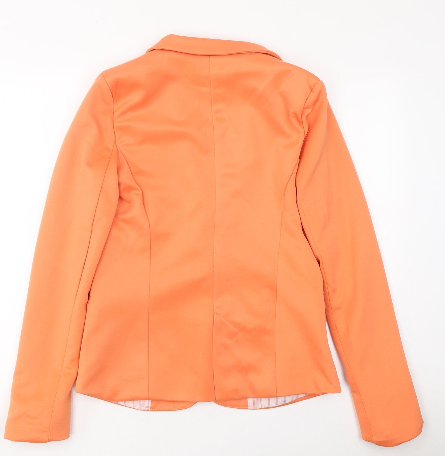 FXJCWoman Womens Orange Jacket Blazer Size 12 Button
