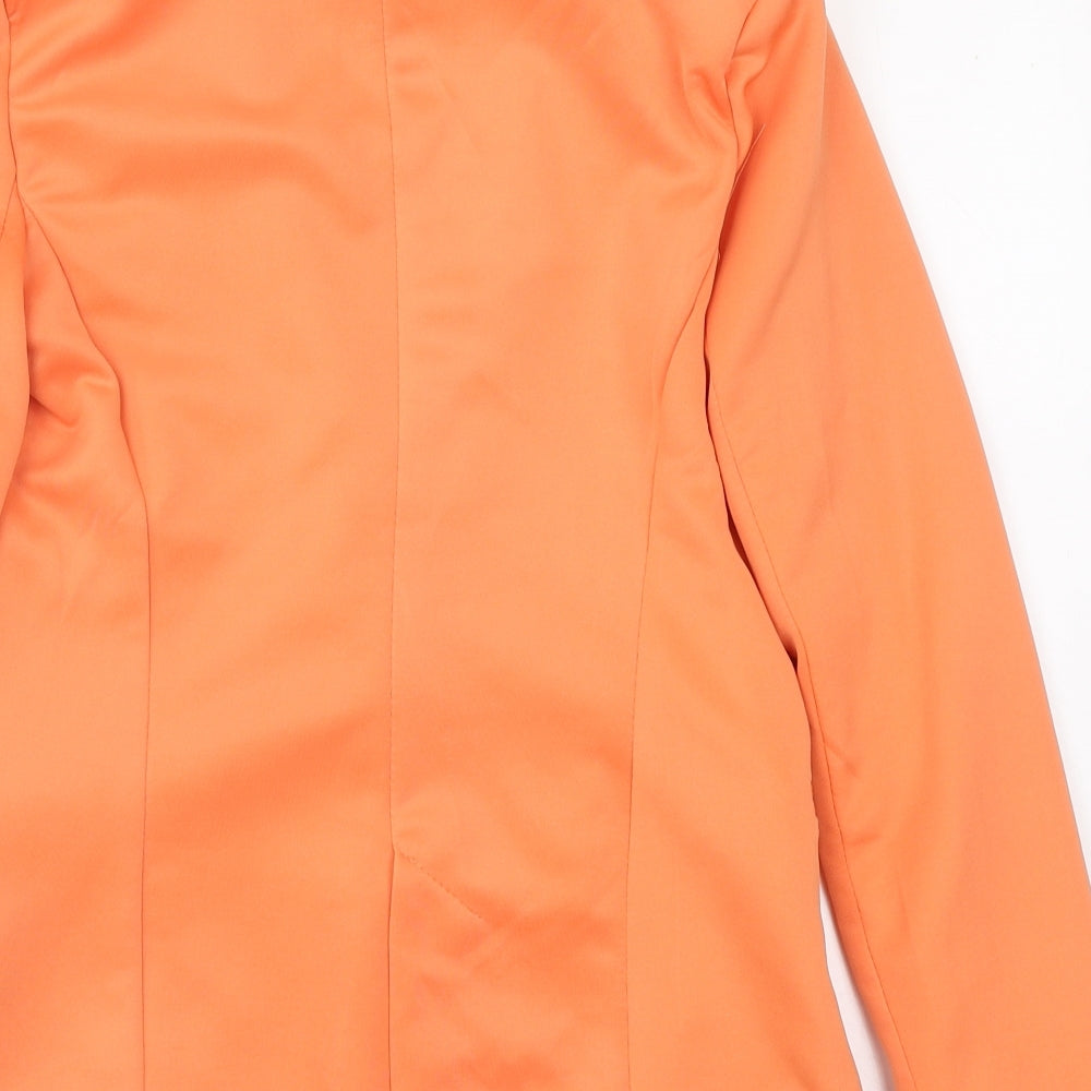 FXJCWoman Womens Orange Jacket Blazer Size 12 Button