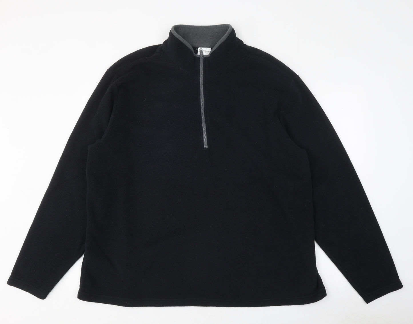 JCM Sports Mens Black High Neck Polyester Pullover Jumper Size XL