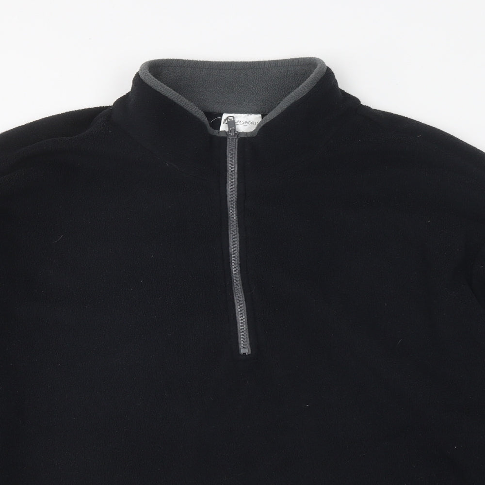 JCM Sports Mens Black High Neck Polyester Pullover Jumper Size XL