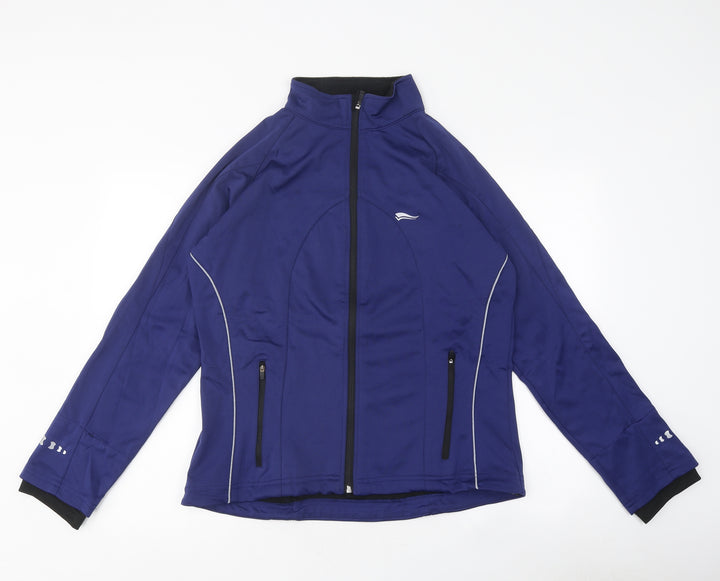 Crivit Womens Blue Rain Coat Coat Size L Zip