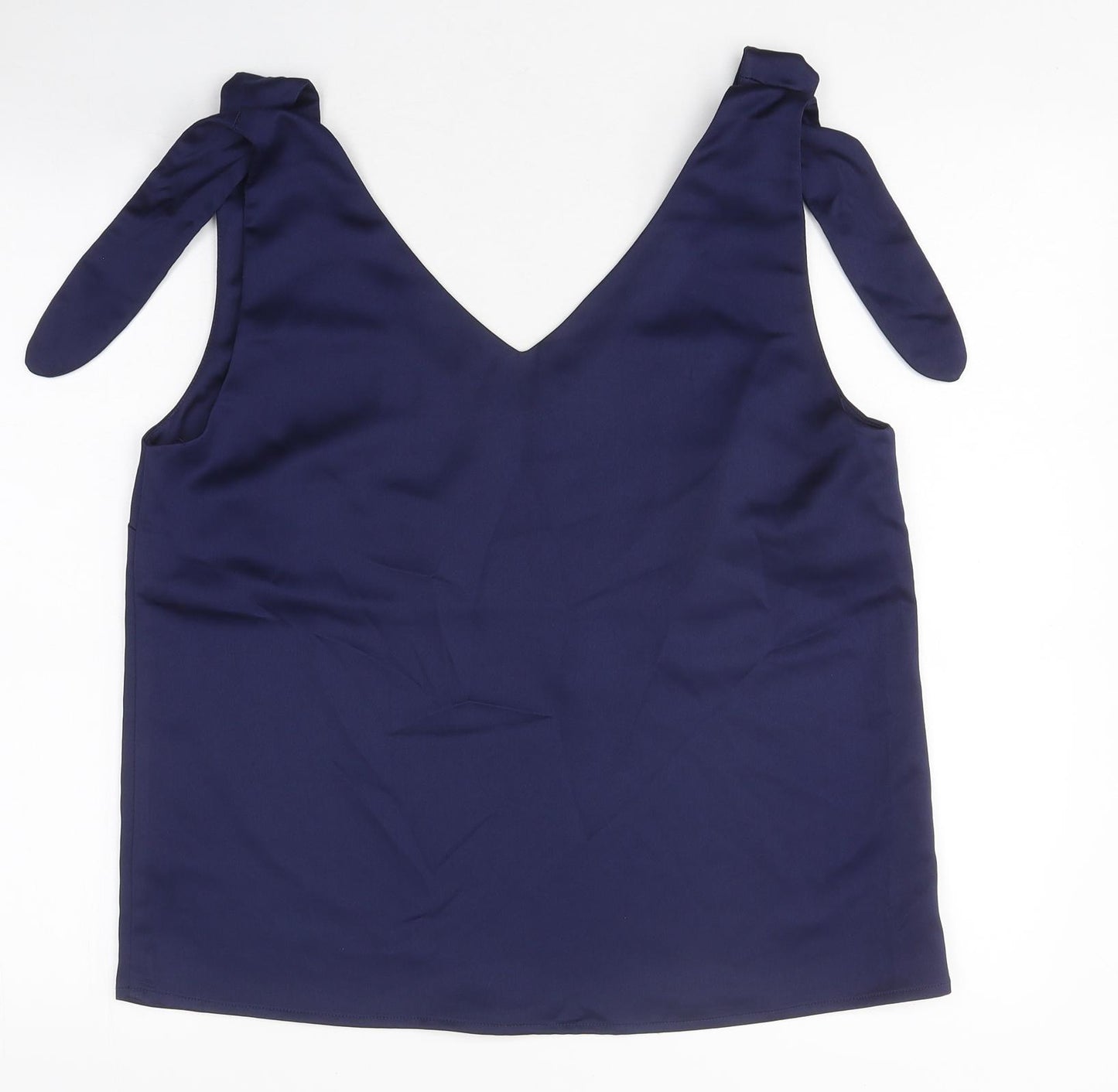 Savida Womens Blue Polyester Basic Tank Size M V-Neck