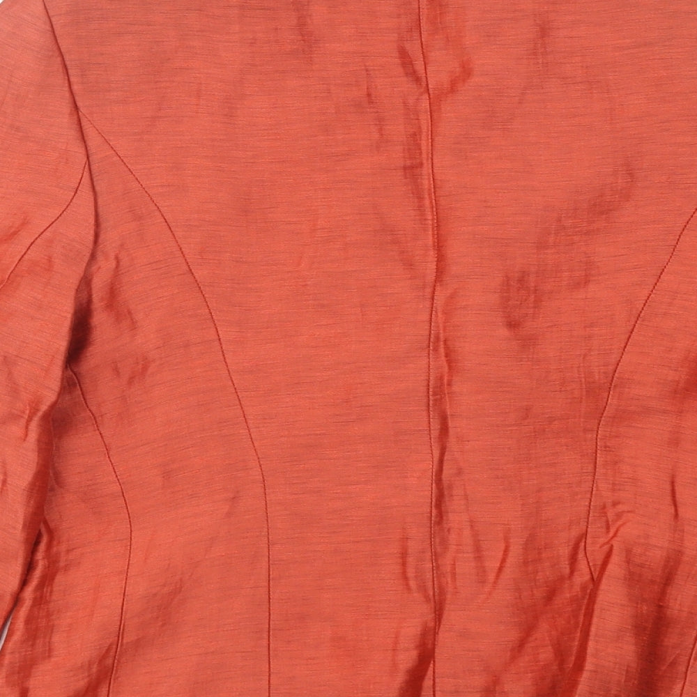 ALEX&CO Womens Orange Jacket Blazer Size 10 Button