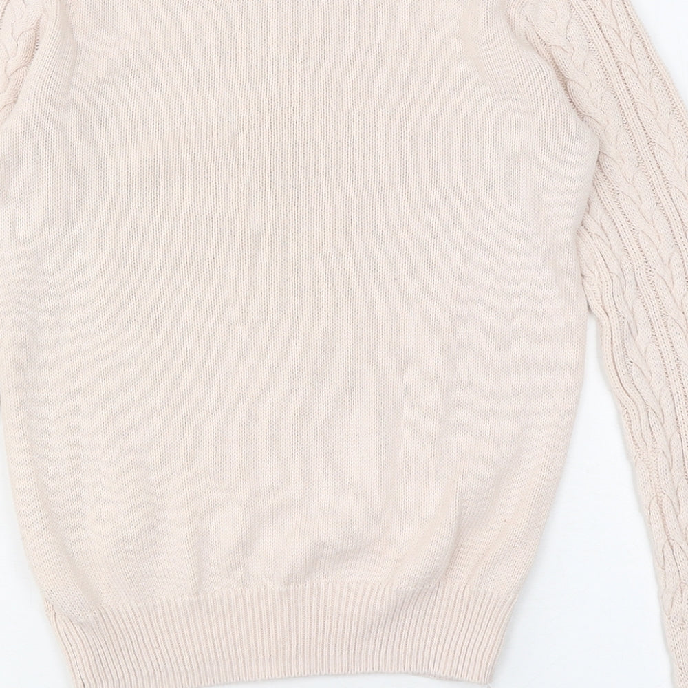 H&M Womens Pink Round Neck Cotton Pullover Jumper Size S