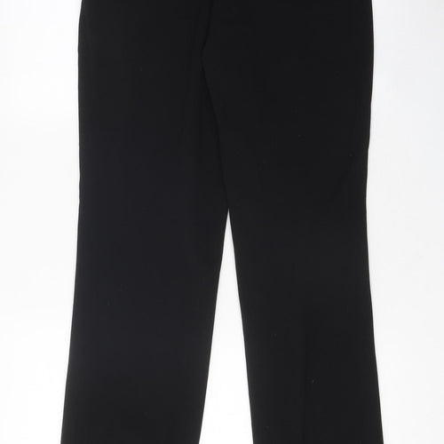 Marks and Spencer Womens Black Polyester Trousers Size 8 L38 in Regular Zip
