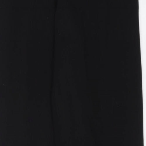 Marks and Spencer Womens Black Polyester Trousers Size 8 L38 in Regular Zip