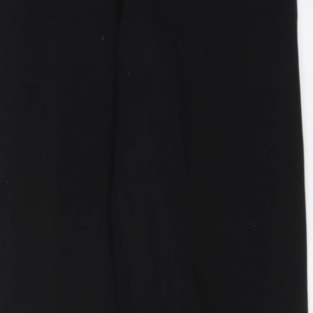 Marks and Spencer Womens Black Polyester Trousers Size 8 L38 in Regular Zip