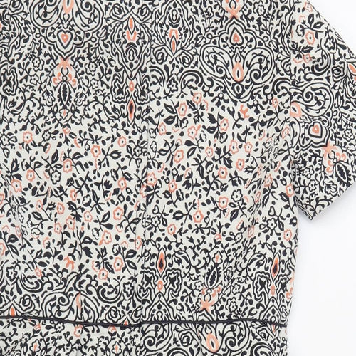 H&M Womens Multicoloured Floral Polyester Sheath Size 6 Round Neck Zip