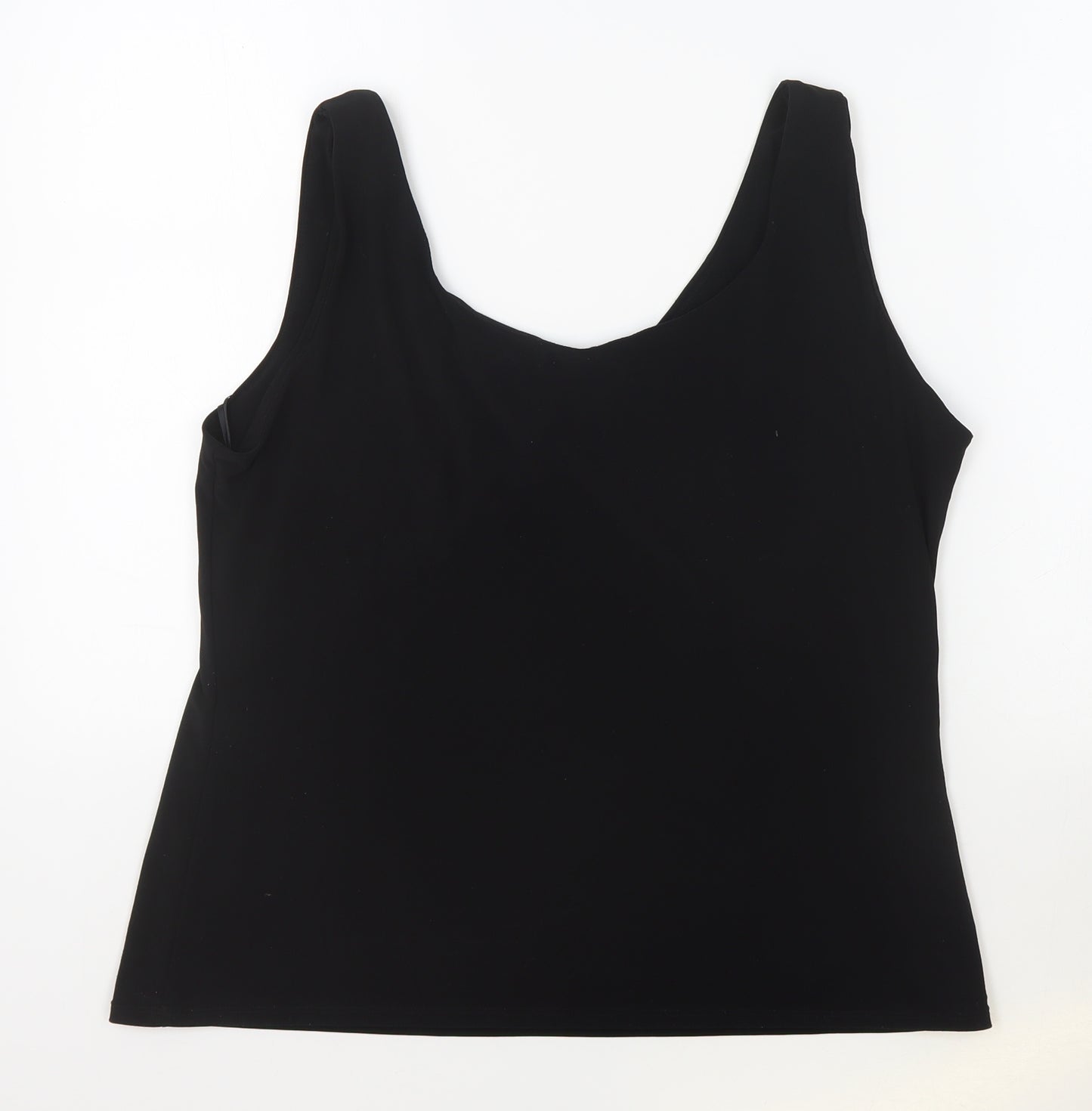 Gina Bacconi Womens Black Polyester Camisole T-Shirt Size 20 V-Neck
