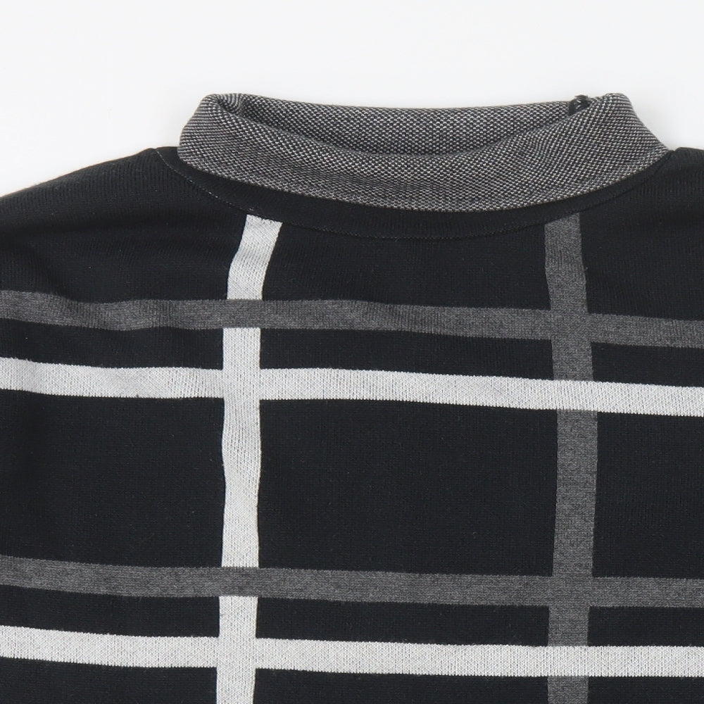 ASOS Womens Black High Neck Striped Acrylic Pullover Jumper Size 12