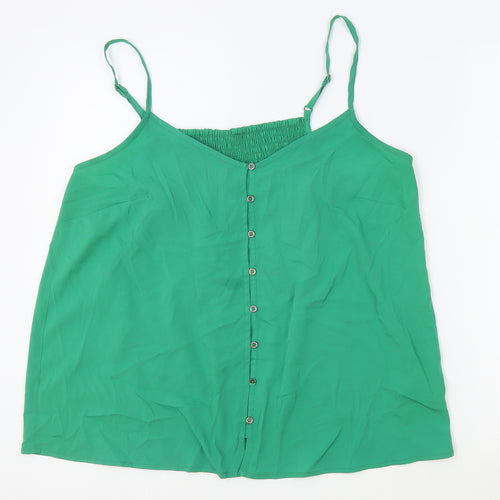 George Womens Green Polyester Camisole Tank Size 16 V-Neck