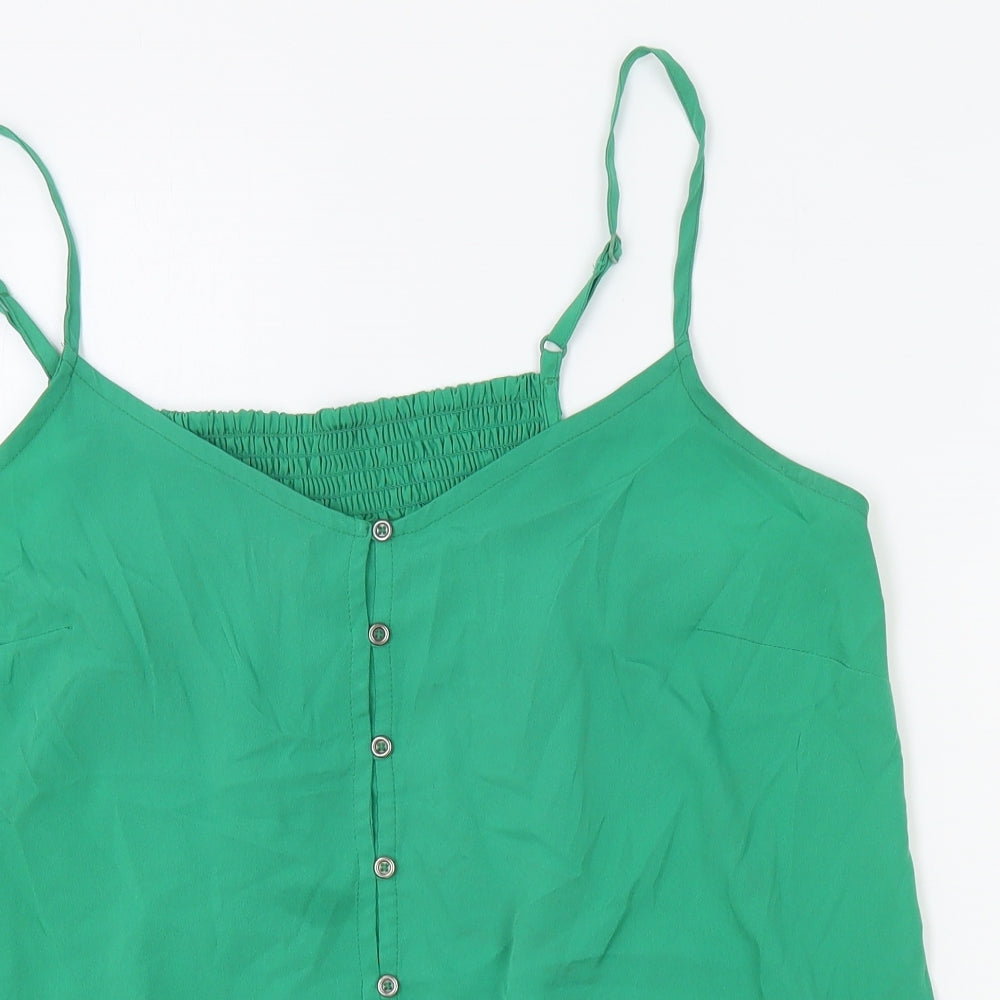 George Womens Green Polyester Camisole Tank Size 16 V-Neck