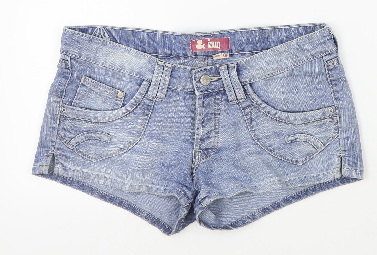 H&M Womens Blue Cotton Hot Pants Shorts Size 29 in L9 in Regular Button