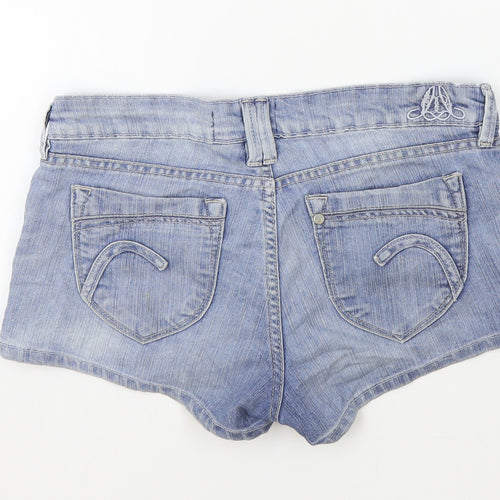 H&M Womens Blue Cotton Hot Pants Shorts Size 29 in L9 in Regular Button