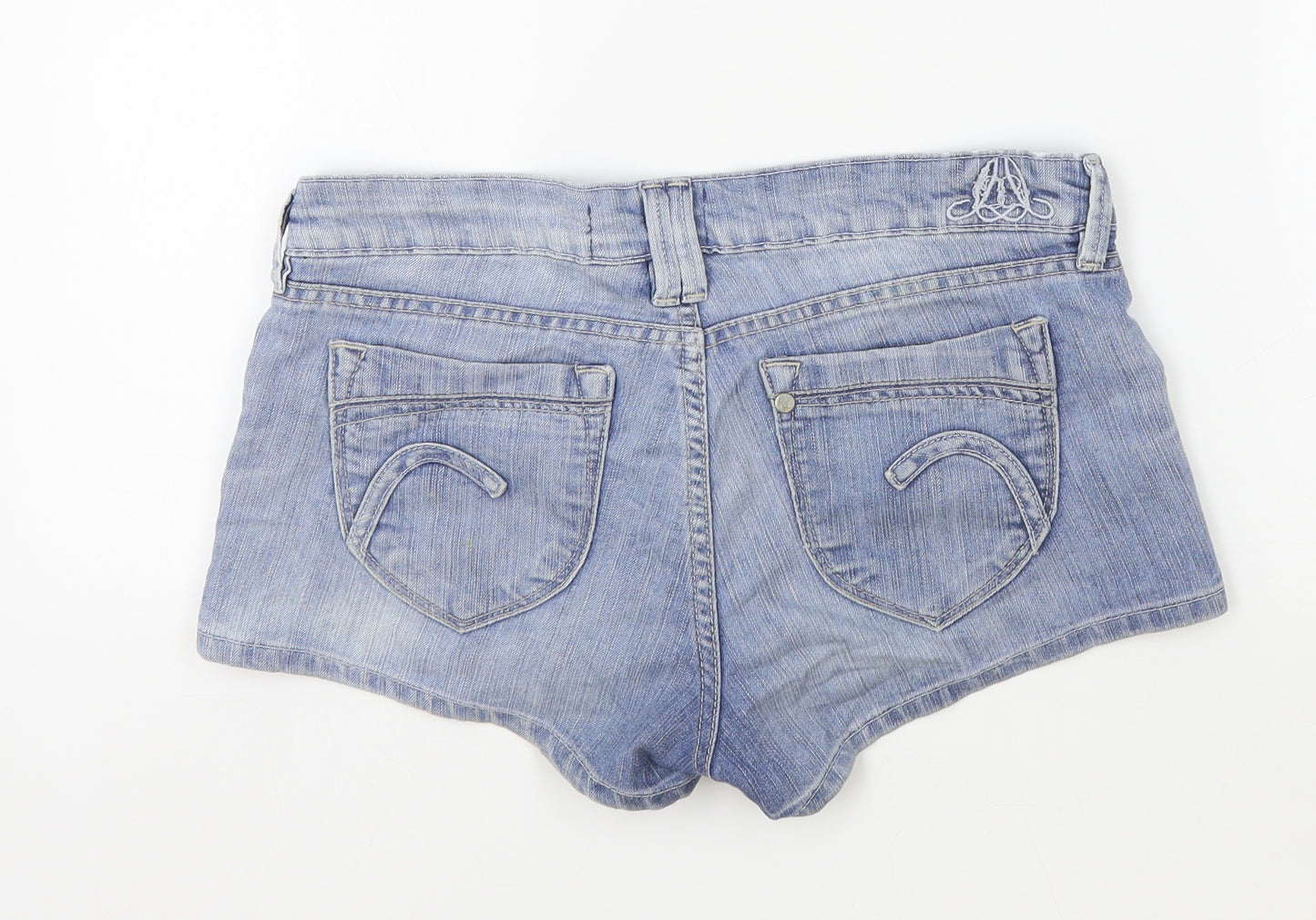 H&M Womens Blue Cotton Hot Pants Shorts Size 29 in L9 in Regular Button