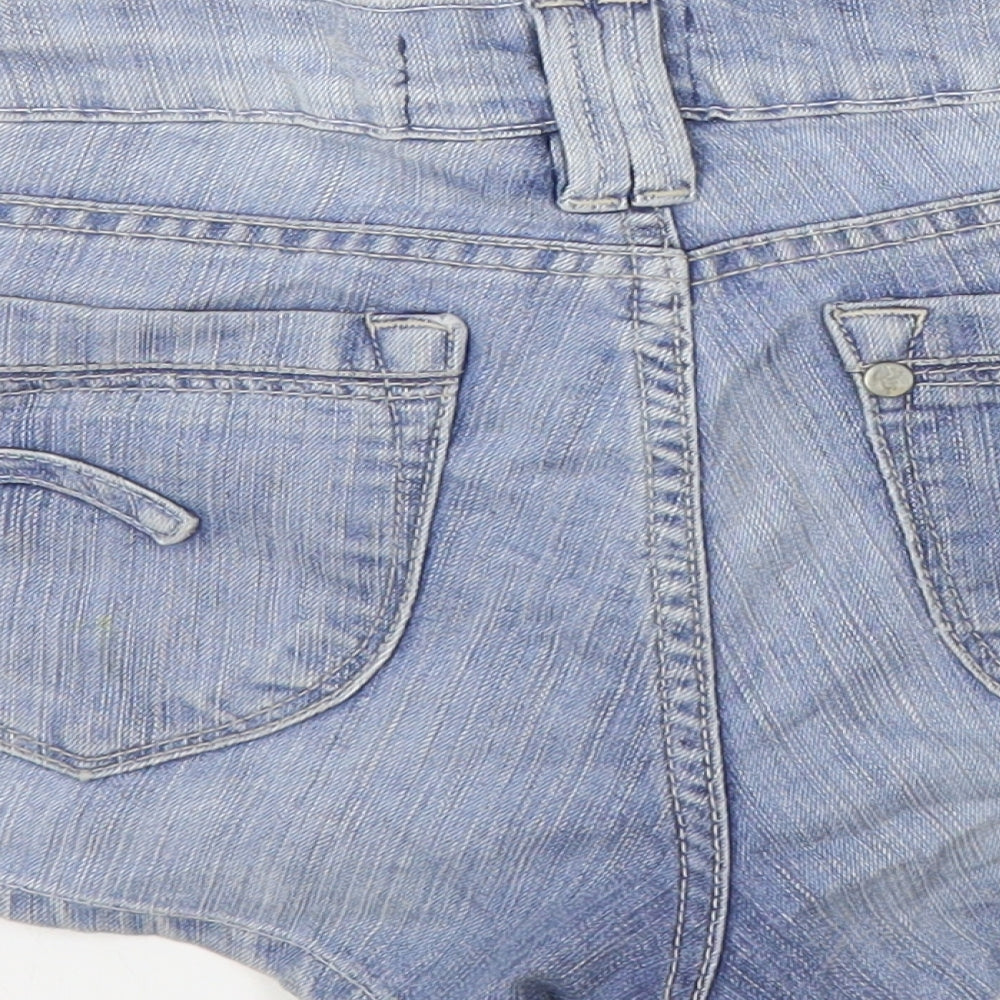 H&M Womens Blue Cotton Hot Pants Shorts Size 29 in L9 in Regular Button