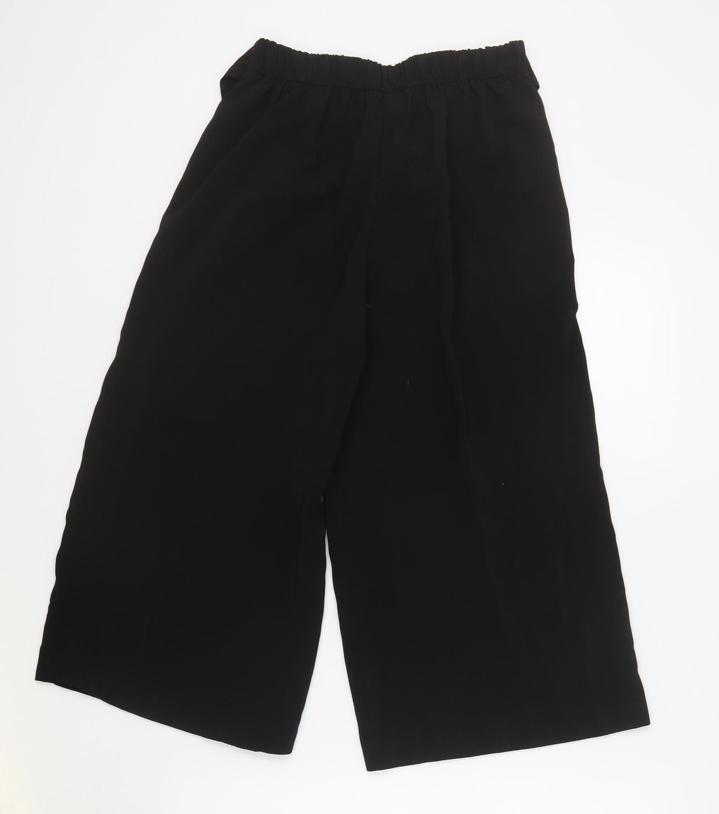 Zara Womens Black Polyester Cropped Trousers Size XS L20.5 in Regular Tie - Belt