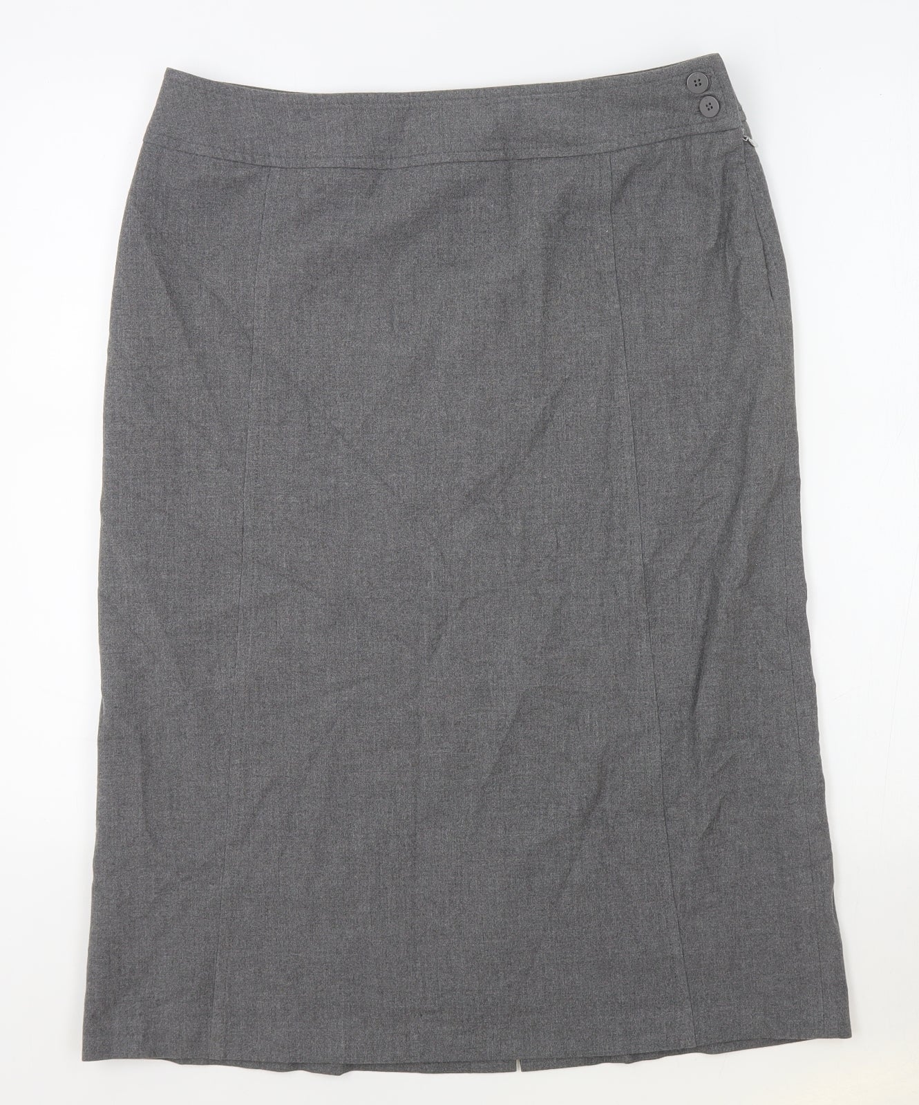 Per Una Womens Grey Polyester Straight & Pencil Skirt Size 14 Zip