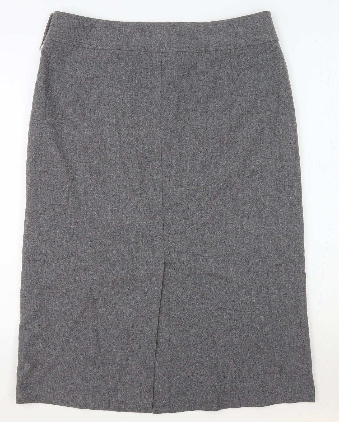 Per Una Womens Grey Polyester Straight & Pencil Skirt Size 14 Zip