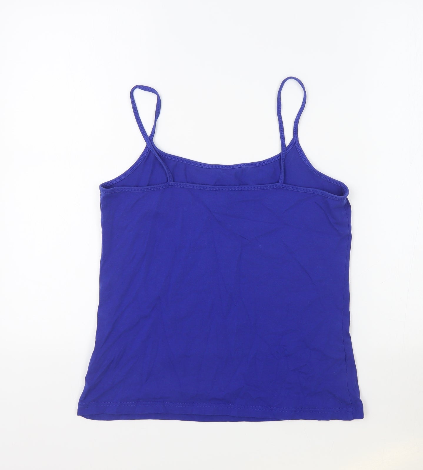 Papaya Womens Blue Cotton Basic Tank Size 16 Round Neck