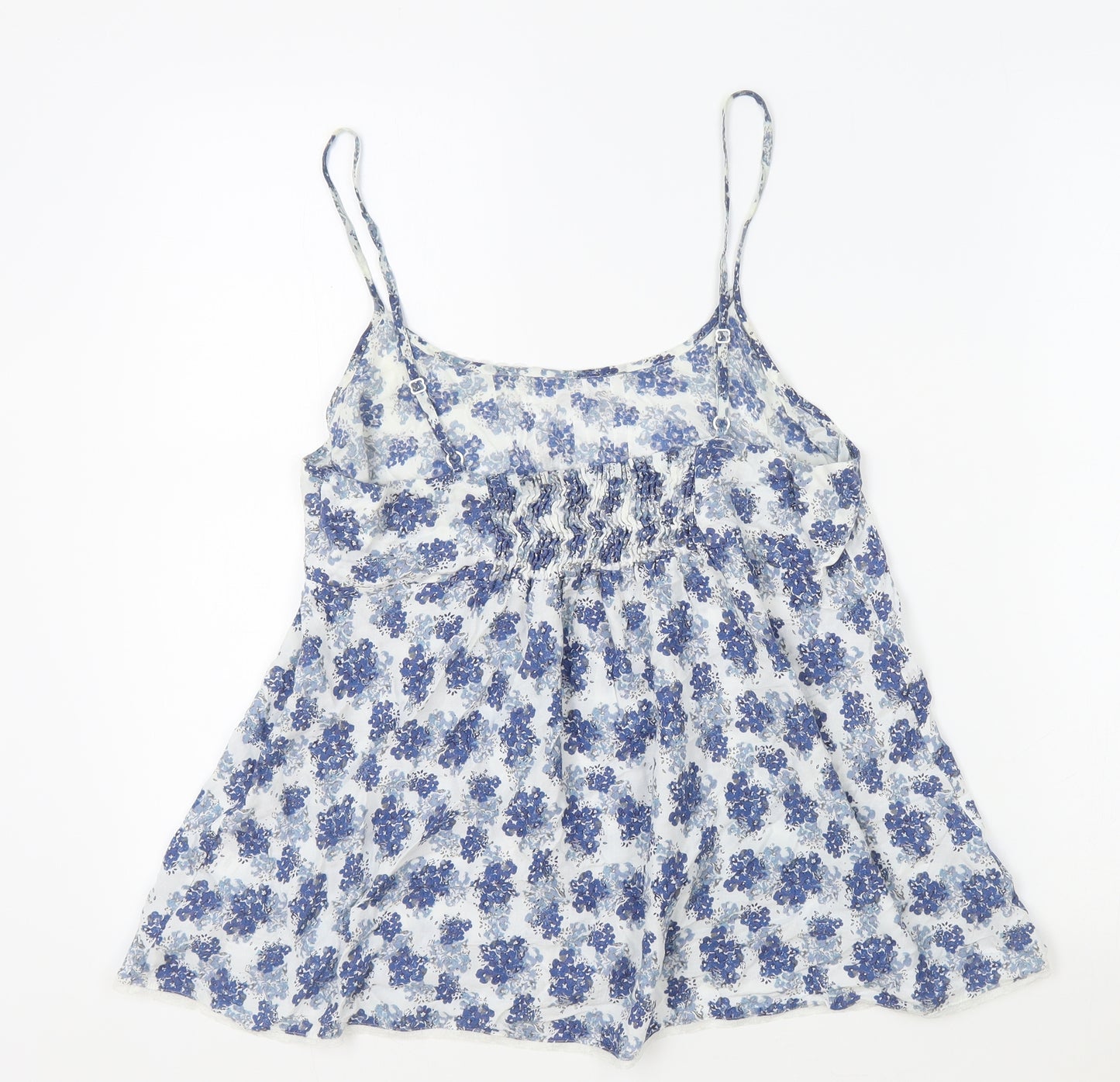 Marks and Spencer Womens Blue Floral Modal Camisole Tank Size 12 Round Neck