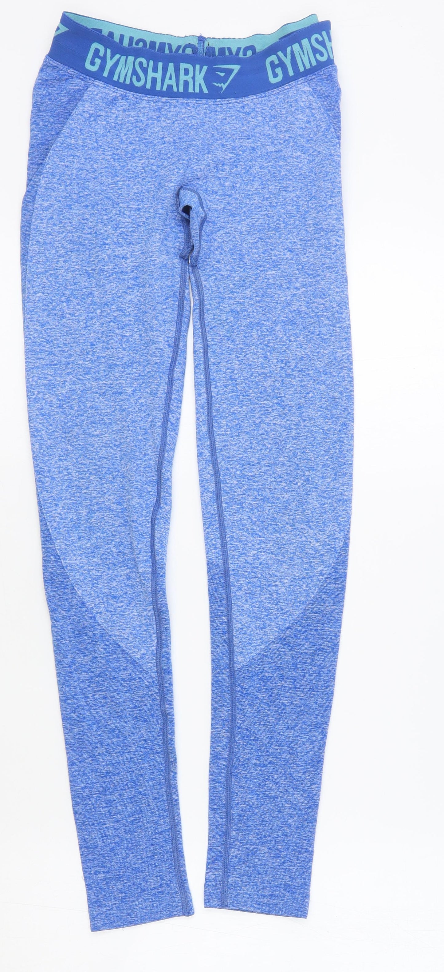 Gymshark Womens Blue Cotton Compression Leggings Size S L27 in Regular Pullover