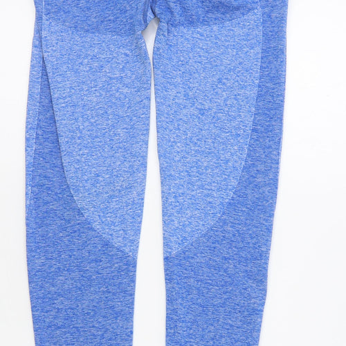 Gymshark Womens Blue Cotton Compression Leggings Size S L27 in Regular Pullover