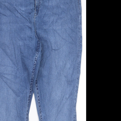 Marks and Spencer Womens Blue Cotton Skinny Jeans Size 18 L26 in Regular Button