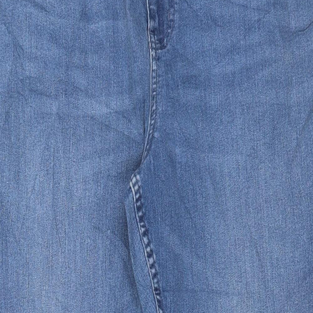 Marks and Spencer Womens Blue Cotton Skinny Jeans Size 20 L28 in Regular Button