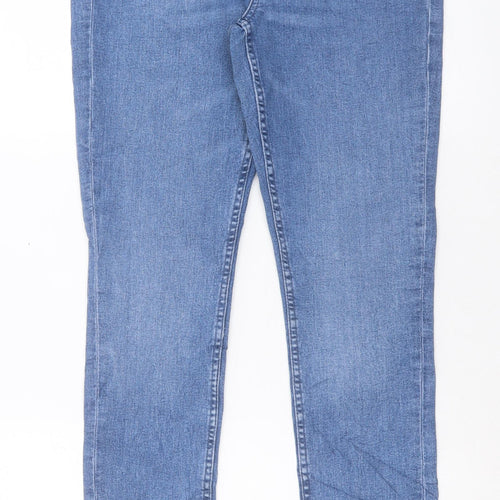 Marks and Spencer Womens Blue Cotton Skinny Jeans Size 10 L31 in Regular Button